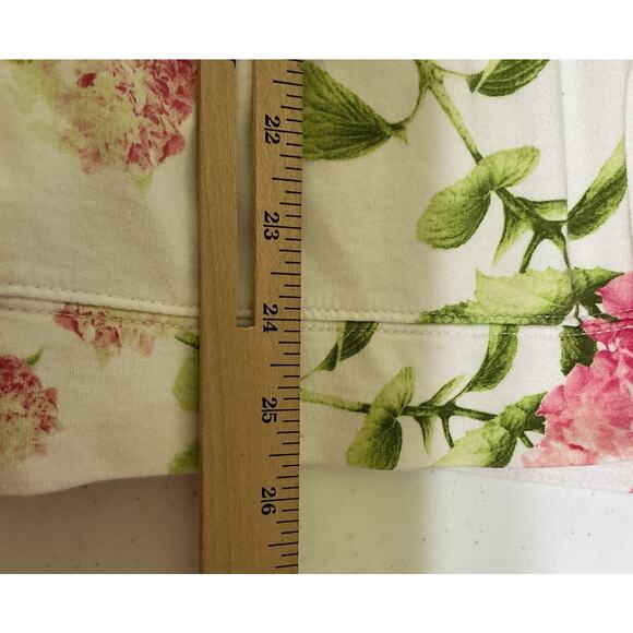 Quacker Factory Hydrangea Print Elbow Sleeve Hoodie Size XL Zip Up Rhinestone - Picture 6 of 8